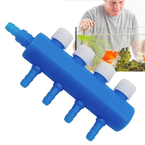 Aquarium Air Tubing Valves – Air Pump Splitter Control, Adjustable Lever Distributor | Airline Tube Connectors Fittings For Fish Tank Bubblers, Aquatic Systems, Airs Flow Management And Oxygen Supply - color: 4 heads