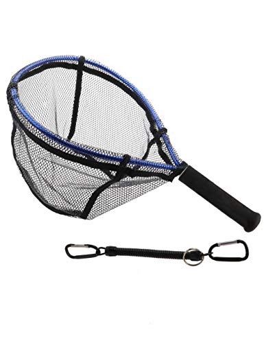 Fly Fishing Net Trout Net Kayak Fishing Net Freshwater Trout Fishing Landing Net Rubber Mesh for Catch and Release