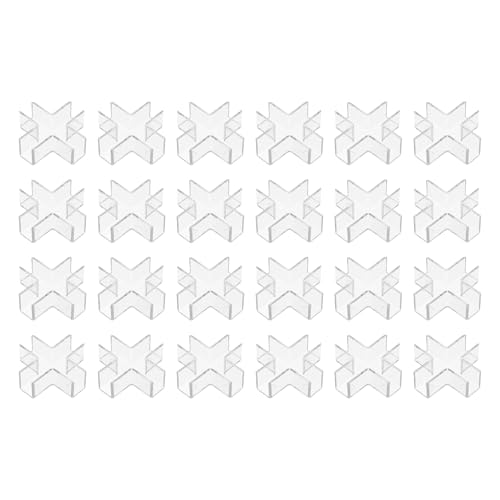 uxcell 24Pcs Plastic Glass Connector, Suitable for 12mm Thick Cross Shaped Glass to Glass Clamp, Fixing Bracket Rimless Clip Holder for Aquarium Fish Tank Display Shelves, Transparent - color: Transparent, size: 12 mm