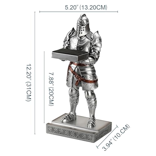 King's Guard Headphone Stand Watch Display Stand Jewelry Bracelet Necklace Holder Trays Towers Warrior Knight Mobile Phone Stand for Office & Home 12.20 Inch (Silver) - color: Silver