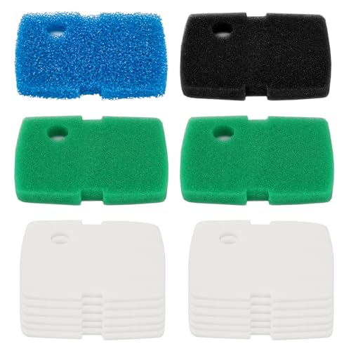 Replacement Canister Filter Pads Replacement for Cascade 700/1000 CCF2UL/CCF3UL Generic Aquarium Floss Media, 4 pcs of sponge bio filter pads (1xCoarse, 2xMedium, 1xFine), 12 pcs of white floss pads