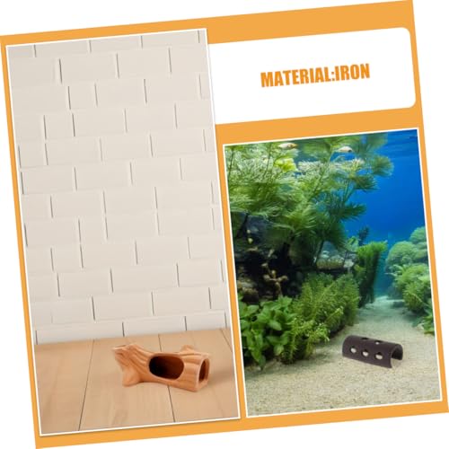 2pcs Ceramic Aquarium Shrimp Shelter Cave Red Clay Tree Stump Design, Fish Tank Hiding House for Breeding Betta and Shrimp, Aquarium Decoration Hideaway for Spawning and Resting