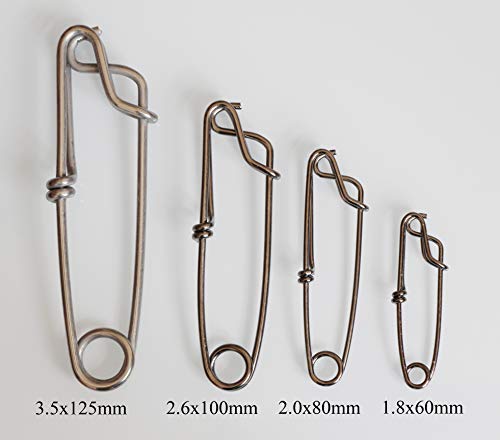 5pcs Longline Fishing Snap Clips Stainless Steel Floatline Tuna Clips 4 Sizes - size: 2.0mmx3.2inch-5pcs