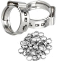 LAZIRO 50Pcs 10.8mm-13.3mm （3/8""）Single Ear Hose Clamp Hose Crimp Clamps Ear Crimp Rings Ear Stepless Hose Clamp Pinch Clamps for Hose Pipe Clamp Tools (3/8inch), Silver - size: 3/8inch