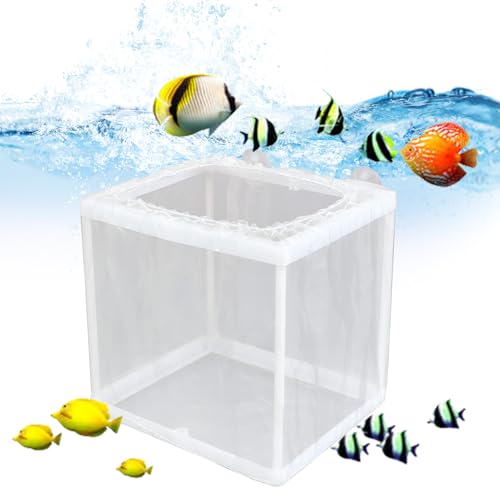 Breeding Isolation Box – White Nylon Net Chamber, Fry Hatchery with Suction Cups, Compact Tank Divider | Practical Setup for Aquatic Offering Safe Separation Protection Inside Aquarium Spaces - size: Small