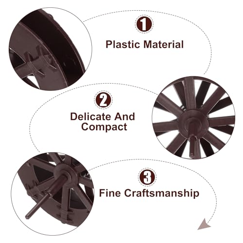 uxcell 4 Pcs Fountain Water Wheel, 2.75 Inch Desktop Fortune Statue Aquarium Wheels Decor Water Fountains Wheel Brown - size: 2.75 Inch