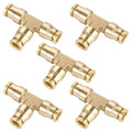1/4" Quick Push to Connect Fittings Brass Union Tee Shaped Joint DOT Approved 1/4 Inch OD 3 Way Tube Air Line Adapter Air Spring Suspension Kit for Car Truck Trailers and Air Brake System 5pcs - size: 1/4" OD 5PCS, style: Tee