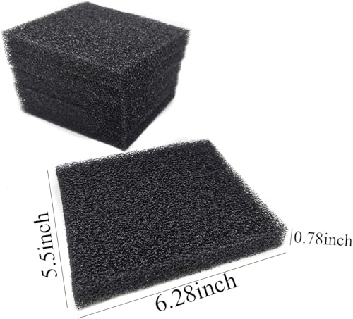 Aquarium Bio Filter Media Sponge, 6 Pack, 6.3 x 5.5 x 0.8 inch | Foam Filter Pad, Compatible with ML350 Fish Tank Filter, Replacement