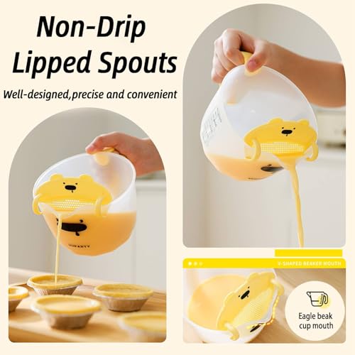 Liquid Measuring Cups,1000ml 4 Cups Plastic Measuring Cups for Liquids,Measure Cups for Home and Kitchen