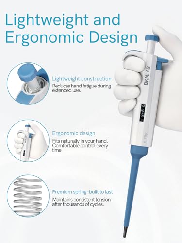 100-1000ul Pipette Pen, High Accurate Manual Single Channel Pipette, 5μl Increment, 0.1 to 1ml Pipettes for Laboratory, Scientific and Industrial Research - size: 100-1000μL