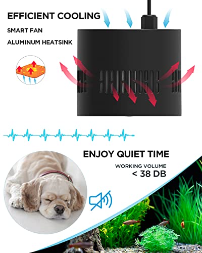 Lominie Aquarium LED Light 10 Gallon Fish Tank Light Timer Clip on Aquarium Lamp Full Spectrum 85W 6500k for Freshwater Refugium Cube Tank with Gooseneck - color: A120 Freshwater