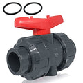 PVC Union Ball Valve, 1-1/4" Inch (DN32) True Union Full Flow Ball Valve with ASTM EPDM O-ring, Slip Socket, Full Port for Water System - color: 1-1/4inch-1Pc