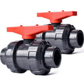 Union Ball Valve 3/4" with Full Port (2-Pack), UPVC Full Flow Ball Valve - U.S. ASTM EPDM O-Rings and Reversible PTFE Seats，Rated at 230 PSI, 3/4 inch Socket (3/4") - size: 3/4 Inch (0.75"), style: Pack of 2