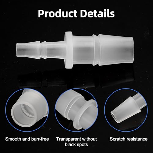 40pcs Hose Barb Fitting, Plastic Hose Barb Reducing Fittings Assortment,Barbed Reducer For Air Gas Water Liquid Line Catheter Tube Pump Adapters