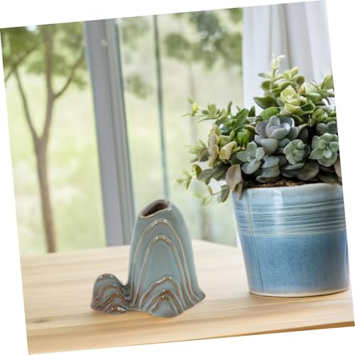 MAGICLULU Ceramic Mini Mountain - Fish Tank Landscape Decoration - Office Home Bonsai Decor Zen Garden Accessories- Ceramic Brush Holder
