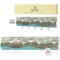 Crab Driftwood Wall Art & DIY Key Holder – Handmade Coastal Home Decor – 17.5" Genuine Weathered Wood Plank with 5 Removable Hooks for Keys, Leashes, and Jewelry – Beach House Entryway Organizer (Crab Parade) - style: Crab Parade