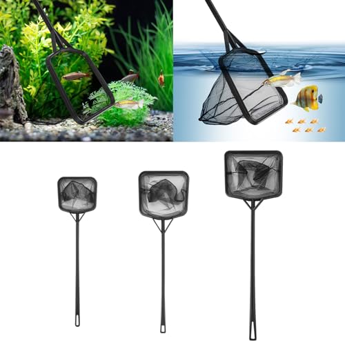 Portable Long Handle Fishing Landing Net Square Aquariums Fish Tanks Fishing Landing Float Item Cleanning Tool Long Handle Fine Mesh Skimming Fine Mesh Cleanning - size: Medium