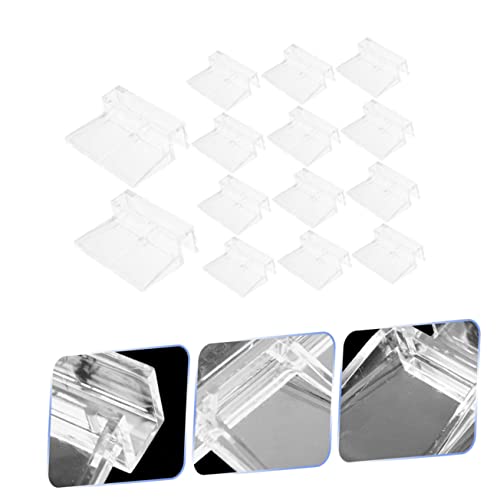 BESPORTBLE 16pcs Acrylic Aquarium Cover Clips Fish Tank Lid Bracket Supports Clips for Fish Tank Cover Easy to Install Aquarium Accessories