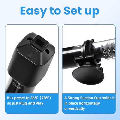 AQUANEAT Aquarium Heater, 25W Small Betta Fish Tank Heater, Mini Preset Water Thermostat with a Thermometer (Pack of 2) - size: 25W (Pack of 2)