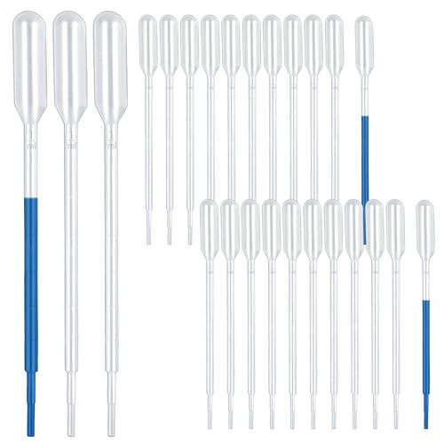 120Pcs Plastic Transfer Pipettes 1ml Dropper for Oil, Disposable Dropper Pipettes Eyedropper Water Droppers Pipette for Craft Lab Resin Paint - size: 1ml