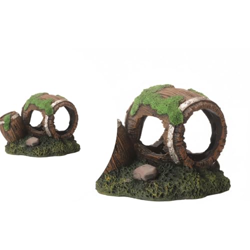 Aquarium Decor Resin Wine Barrel Cave for Fish and Shrimp - Realistic Simulation Barrel Tank Hiding Place for Cichlids, Shrimp, Small Fish - color: Style C, size: 10.5x11x10 cm