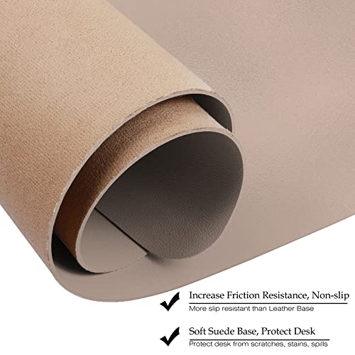 Boutilon Leather Desk Pad Protector,Non-Slip Mouse Pad,Laptop Desk Pad,Office Mouse Mat,Waterproof Leather Desk Blotter,Desk Writing Pad for Office and Home (S-Champagne,24"x 14") - color: Champagne, size: S 24" x 14"