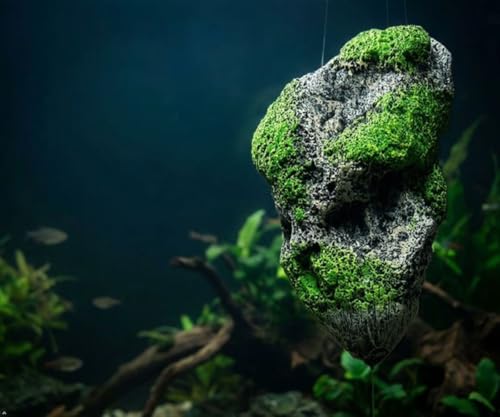 Hewnda Aquarium Decorated - with Suspended Rock - Floating Moss Rock Resin Stone - Fish Tank Decorated Rock, Aquarium Rock Magic Hallelujah Floating Garden Reconstruction Pandora (Medium Number)