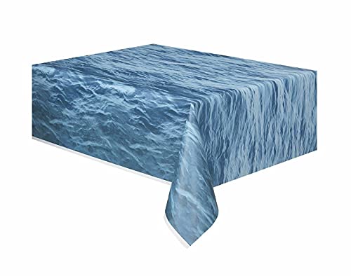 Ocean Waves Rectangular Plastic Table Cover (137cm x 274cm) 1 Piece - Ideal for Parties and Events - size: 108" x 54" (Rectangular)