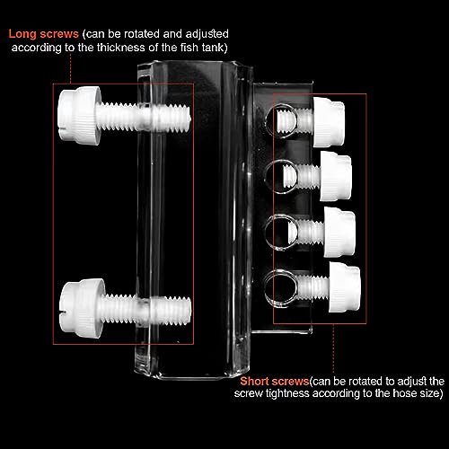 Aquarium dosing pump tubing holder Fixture,Dosing tubing holder for aquarium air pump accesories，Acrylic dosing container tube fixture holder for dosing pump（1 or 2 Pieces Pack） (2 Pieces Pack)