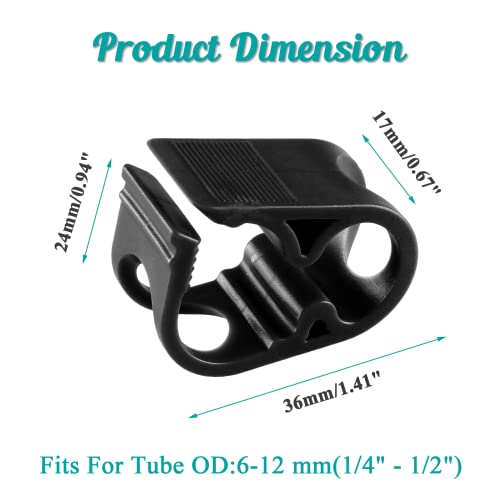 5 Pcs Plastic Tubing Clamps, 1/4" - 1/2" Tube O.D. Adjustable Tube Clamp Shut Off Hose Clamp, Laboratory Pinch Valve Flow Control Hose Clamp（Black） - color: Black, size: 1/4" - 1/2"