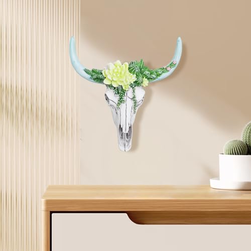Oooct Bearded Dragon Tank Decor Accessories, Resin Cattle Skull Reptiles Hideouts Decorations, Decor Statue for Fish Aquarium Cave Landscape - color: B, size: Large