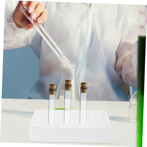 Cabilock 50holes Test Tube Rack Holder Laboratory Tube Stand Foam Base Storage Reusable Compact Design - color: Transparent