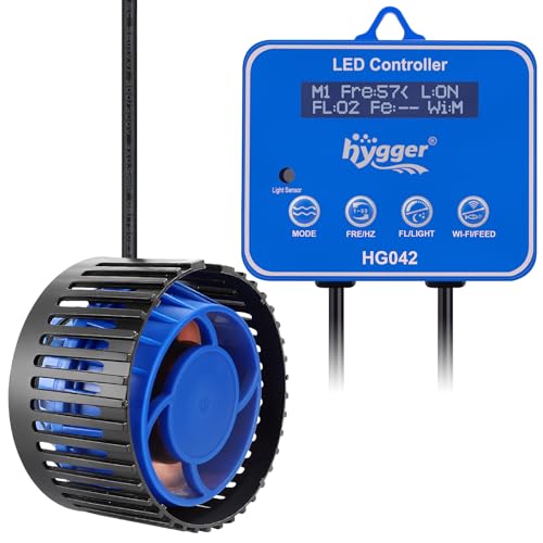 hygger Strong Wave Maker For Aquarium Magnetic DC Powerhead Adjustable Fish Tank Circulation Pump with Guard Controller for 75-220 Gallon Freshwater Saltwater 3400 GPH - size: Large
