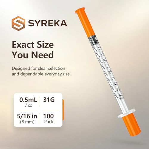 0.5ml 31G 5/16 Inch, Lab Supplies Individual Package 100 Pack - size: 0.5ml-31G-5/16", style: 100 Pack