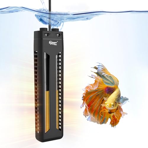 hygger Aquarium Heater,600W/800W Submersible Fish Tank Water Heater Double Quartz Explosion-Proof with Separate Temperature Measurement System for Freshwater Saltwater Tank (600W) - size: 600W