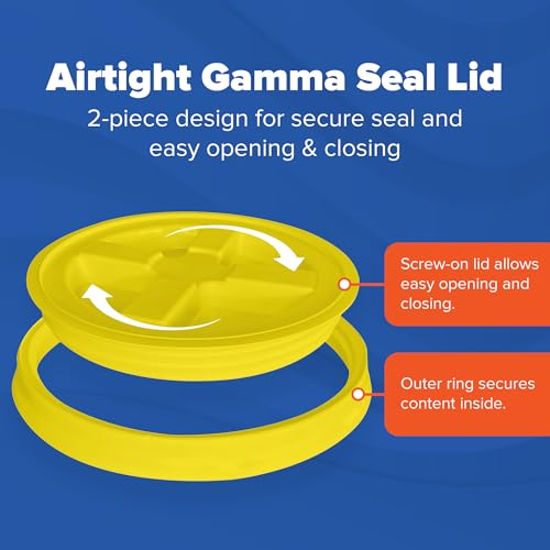 ePackageSupply 5 Gallon Bucket - Food Grade Bucket with Airtight Gamma Seal Screw-On Lid, BPA-Free, Heavy-Duty 90 Mil HDPE Plastic, Bulk Storage, Durable Container, Made in USA, Black/Yellow, 3 Packs - color: Black/Yellow, size: 3 Packs