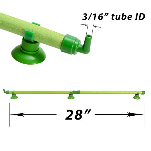 Quickun Aquarium Air Stone Bubble Wall Tube Oxygen Diffuser Bar Decor Accessory for Fish Tank 28 Inch Length,1PCS - color: Green, size: 28 inch