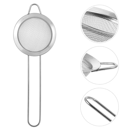 TOYANDONA 2pcs Stainless Steel Reptile Sand Substrate Scoop with Fine Mesh Sifter for Terrarium Bedding Cleaning and Sand Filtering