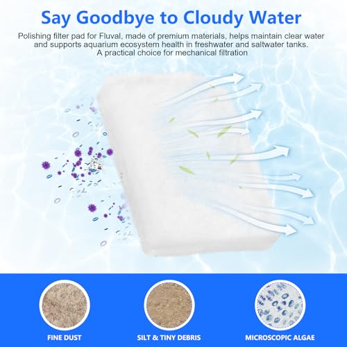 12 Pack Water Polishing Pads Compatible with Fluval 306/307/406/407 Canister Filters, Polishing Filter Replacement Pads for Aquarium Mechanical Filter Media, Replaces Quick-Clear A244A1 Polishing Pads
