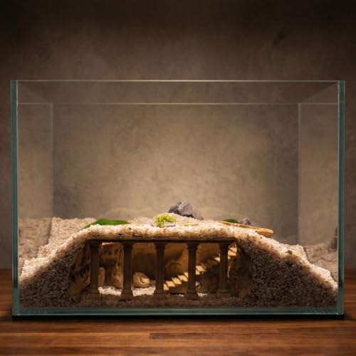 Roman Column Aquarium Cave, 3D Print Fish Hideout for Aquarium Fish Tank Decor, for Viewing Shrimp, Betta Fish, Corydora, Catfish, Pleco (Black, L) - color: Black, size: Large