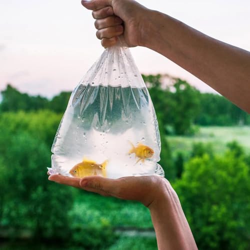 APQ Supply Plastic Fish Bags, 10 x 20 Inch Clear, 2 Mil Low-Density Polyethylene, Leak-Proof, 1000 Count - style: 10" X 20" / 2 Mil / 1000 Pack