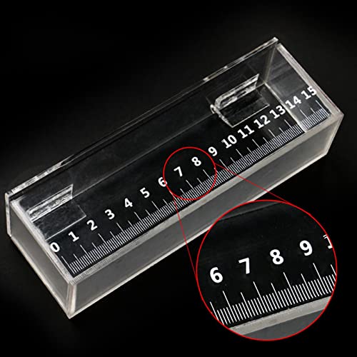 Fish Viewing Box Acrylic with Lid - Mini Aquarium & Breeder (6.3x1.6x2.1 inch) Portable Safe Hatching Box with Scale