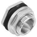 Murtenze 3/4" Bulkhead Water Tank Connector, Stainless Steel Water Tank Fitting Thru-bulk Adapter, Water Pipe Connector for Rain Barrels/Aquariums/Water Tanks - size: 0.75 Inch