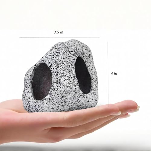 Aquarium Hideaway Rock Cave – Safe and Non-Toxic Ceramic Fish Tank Decorations, Betta Fish Cave and Aquarium Decor for Small Fish to Rest, Hide, and Play, Perfect Natural Tank Ornament
