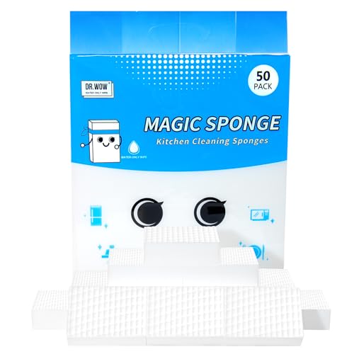 50-Pack Extra-Thick Melamine Sponges 3.94" 2.76" 1.18" Durable Kitchen & Bathroom Cleaning Pads Powerful, Non-Scratch, Water-Activated Magic Sponge - size: 50 Ct (Ultra-Durable)