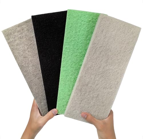 4-in-1 Aquarium Filter Pad Set, Activated Carbon + Ammonia Remover + Nitrite Reducer + Phosphate Remover Sponge, Cut-to-Fit Multi-Function Filter Media Combo for Freshwater Saltwater Fish Tank & Pond - size: 4-Pack Filter