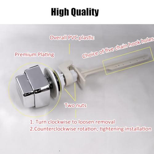 Toilet Handle Tank Flush Lever,Push Button Toilet Tank Handle Replacement for Universal Side Mount Toilet Trip Lever Tank Flush Lever