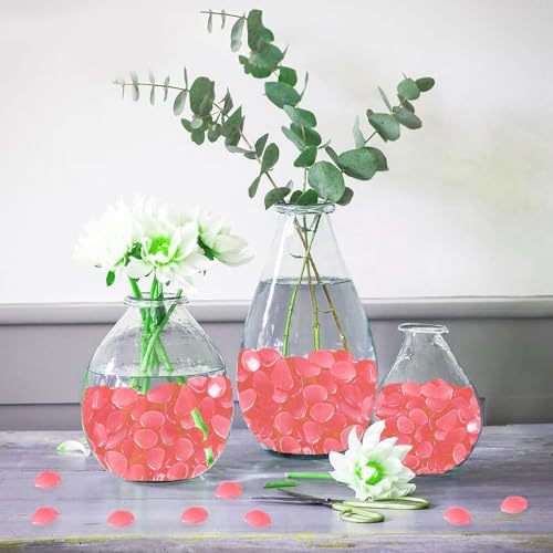 Glow in The Dark Rocks Pebbles - 200pcs Fish Tank Aquarium Decoration Stones Small Luminous Pebbles for Lawn Patio Garden Indoor Outdoor Vase Decor and DIY Ideas, Powered by Light or Solar, Pink - color: Pink, size: 200pcs