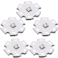 5Pcs 3W Blacklight Bright 365nm UV 3535 SMD High Power LED Chip with Aluminum Plate 20mm Star PCB Base Heat Sink Led Chip Replacement, Repairing Lamps(60deg, 365nm-370nm,DC 3.2-3.6V,700mA) - color: Purple365-370nm