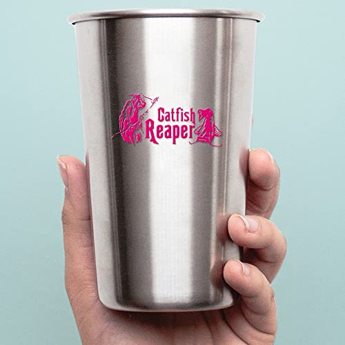 2 Pcs - No Background Decal Stickers of Catfish Reaper Fishing #2 (Pink) Premium Waterproof Vinyl Decal Stickers for Laptop Phone Accessory Helmet Car Window Mug Tuber Cup Door NVCSKUS570833PI090622 - color: Pink, size: 8.3'' x 4''